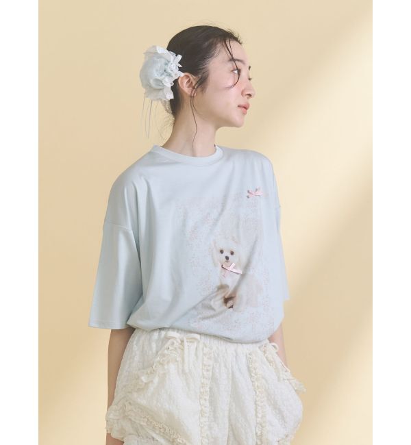 merry jenny「ribbon dog collage tee」|Tシャツ・カットソー|