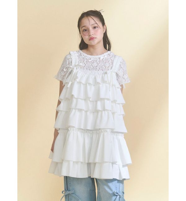 merry jenny「ribbon lace tee」|Tシャツ・カットソー|