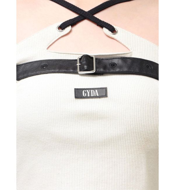 GYDA「GYDAフロントクロスラメテレコTOPS」|Tシャツ・カットソー|