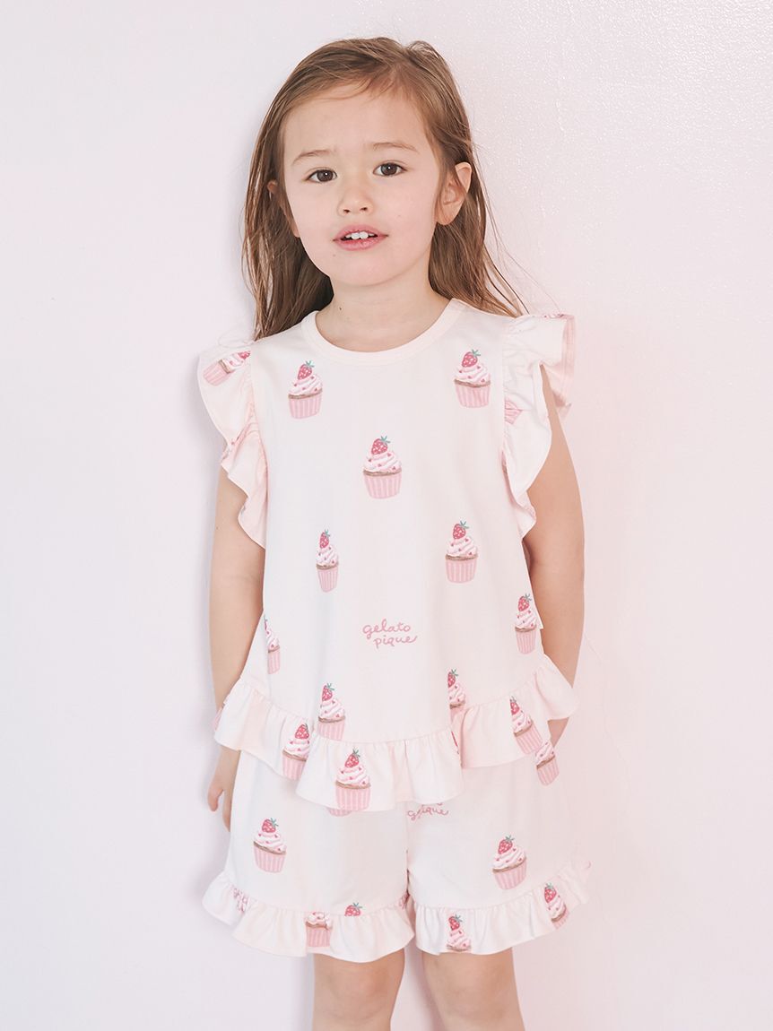 GELATO PIQUE KIDS & BABY「【KIDS】カップケーキ柄Tシャツ」|ルームウェア|