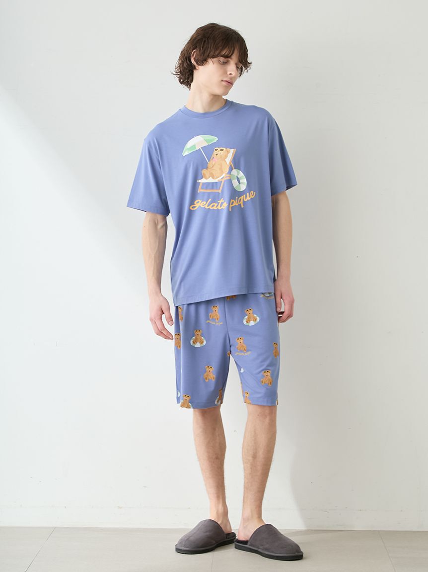 GELATO PIQUE HOMME「【HOMME】【接触冷感】サマーベアワンポイントTシャツ」|ルームウェア|