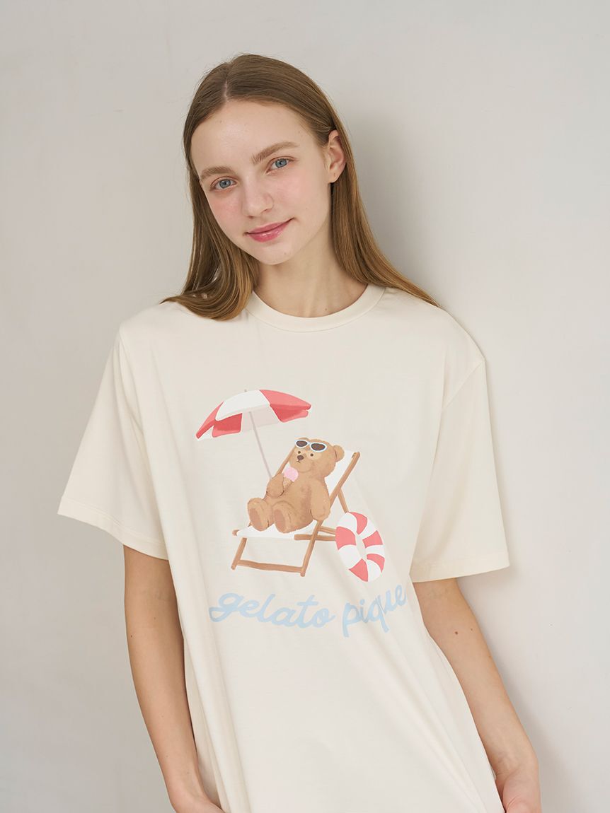 gelato pique「【接触冷感】サマーベアワンポイントTシャツ」|ルームウェア|
