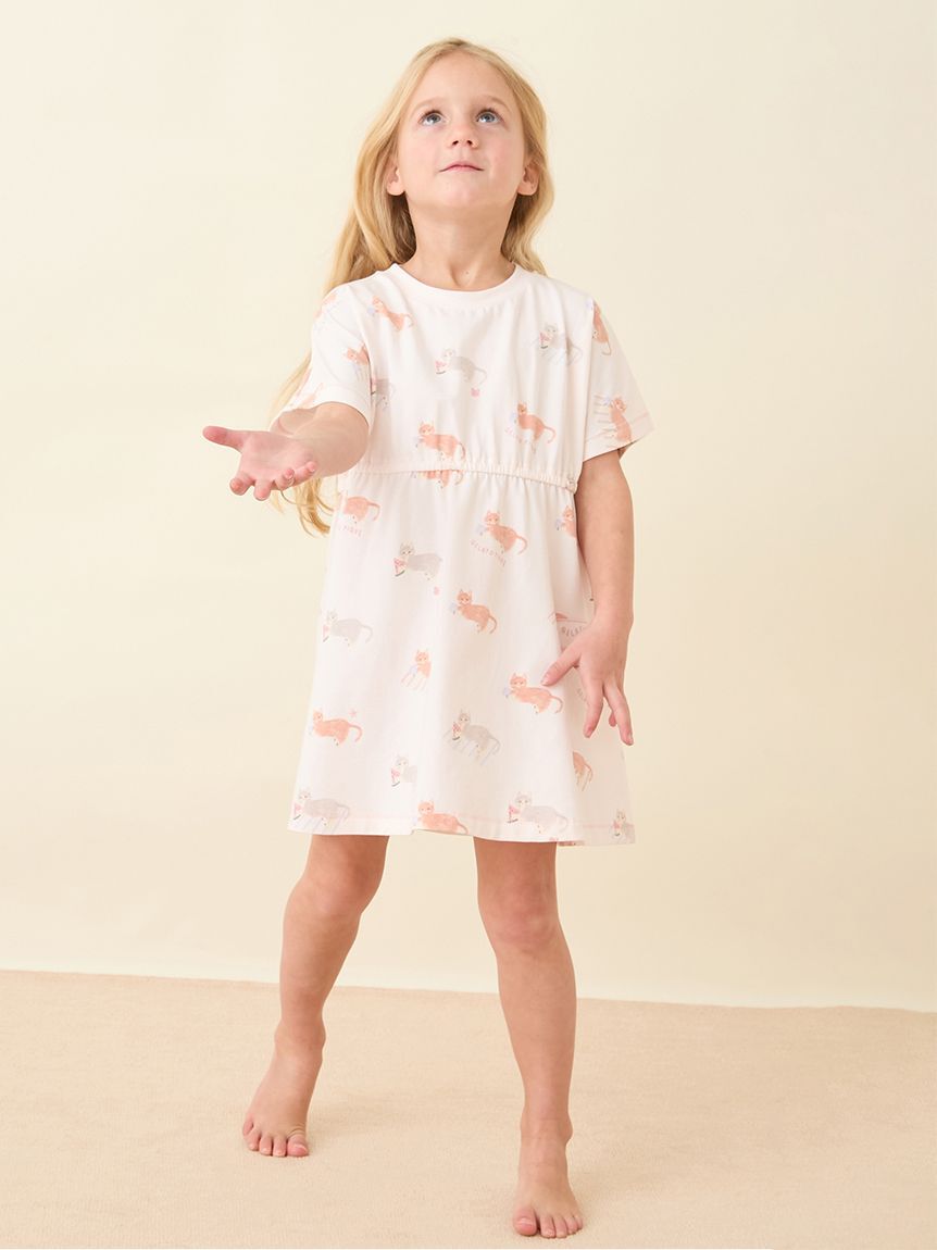GELATO PIQUE KIDS & BABY「【KIDS】シーサイドキャット柄半袖ワンピース」|ワンピース|