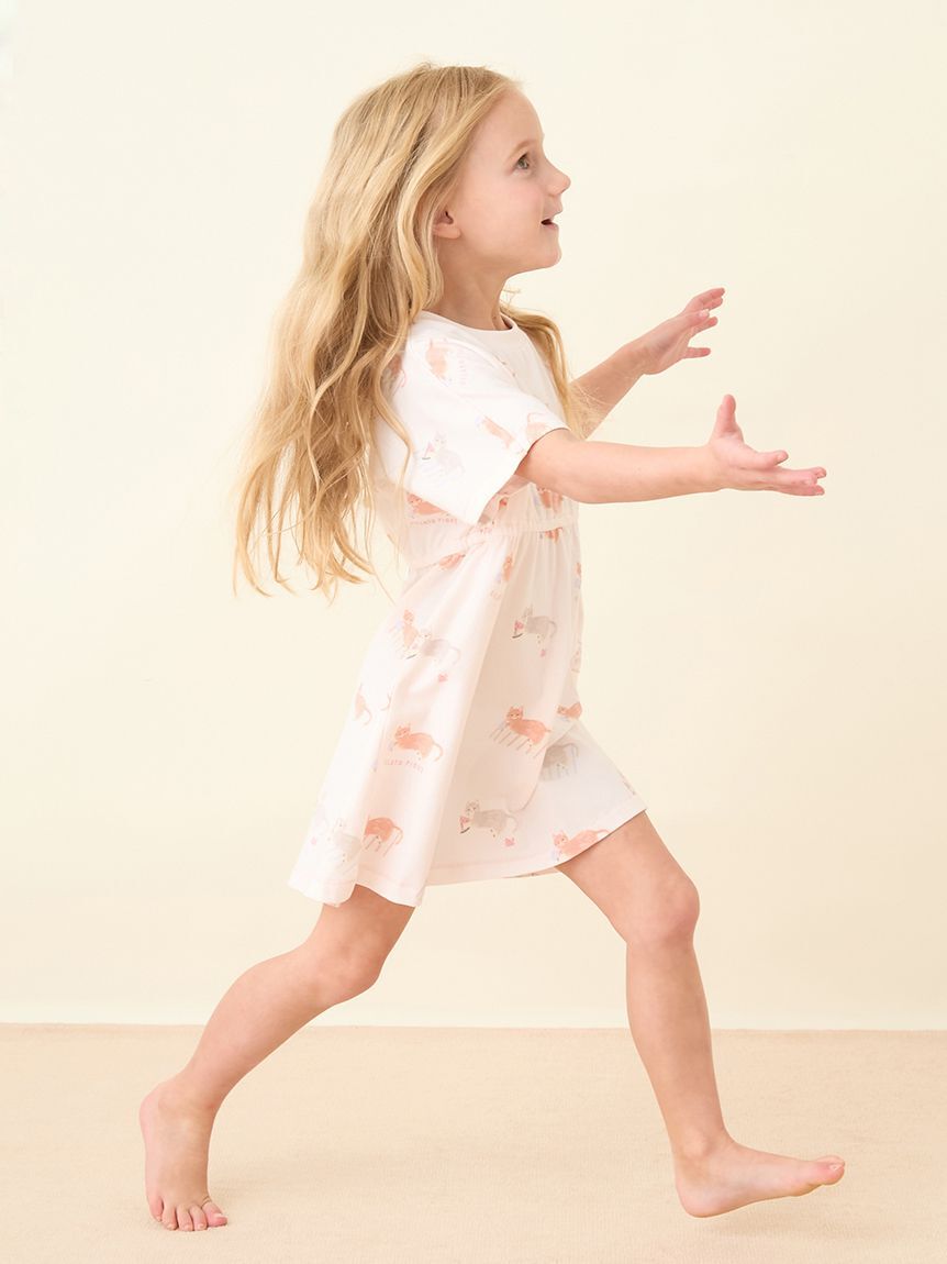 GELATO PIQUE KIDS & BABY「【KIDS】シーサイドキャット柄半袖ワンピース」|ワンピース|