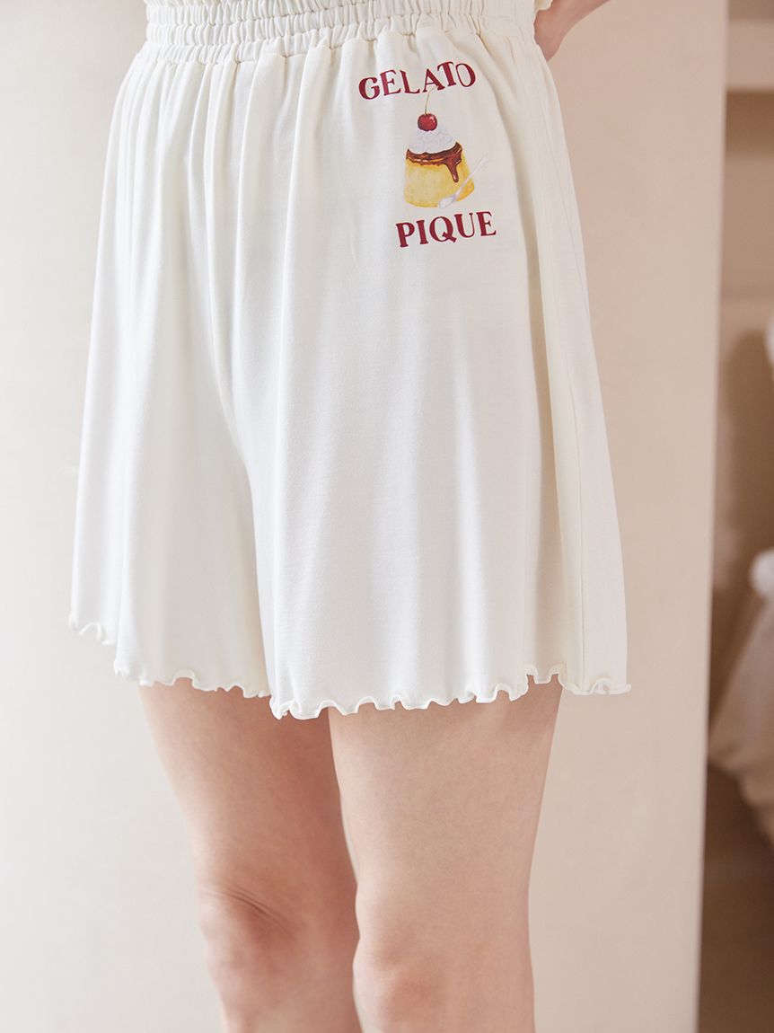 gelato pique「【ONLINE限定】【接触冷感】プリンワンポイントTシャツ&ショートパンツセット」|ルームウェア|