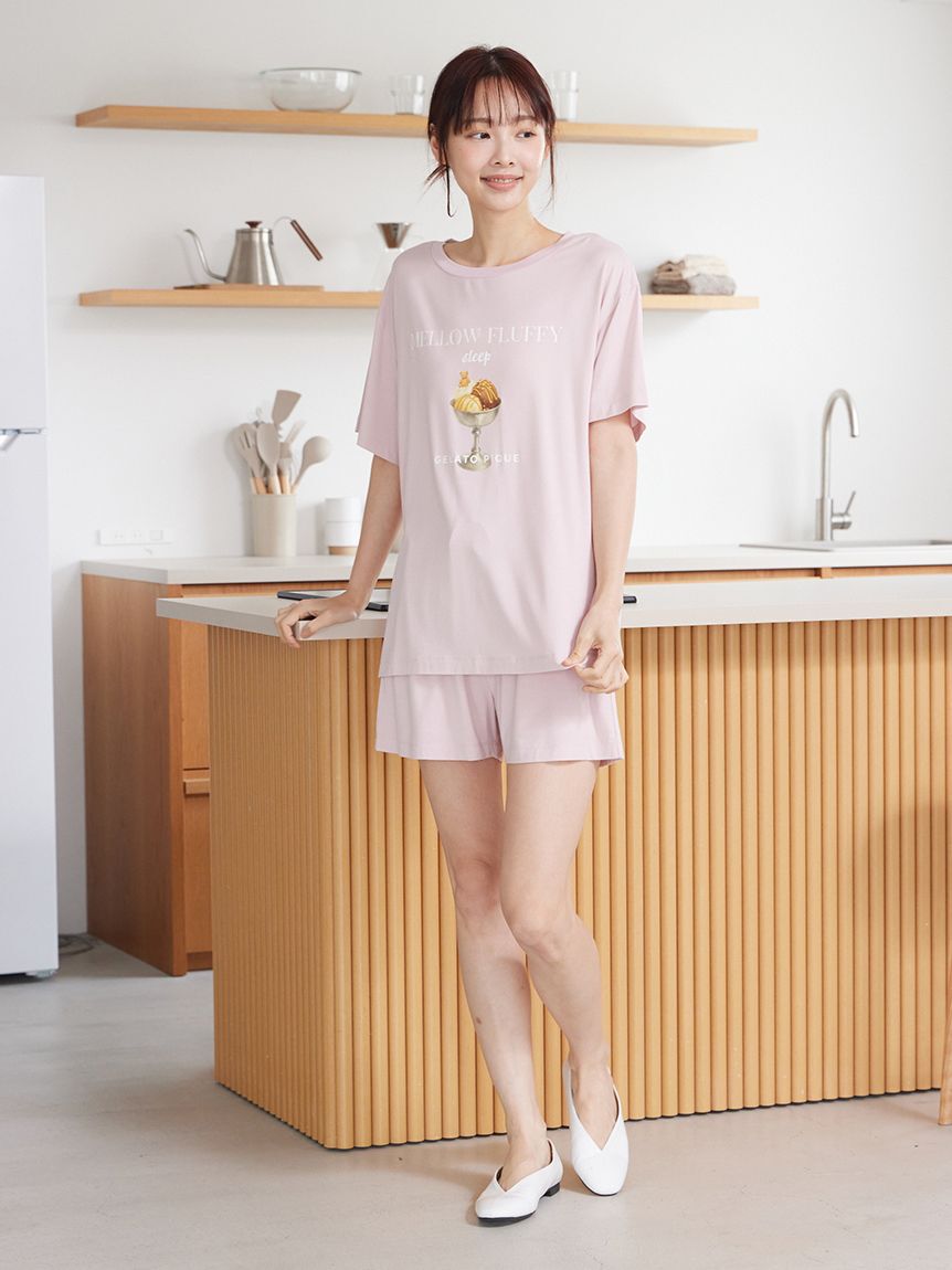 gelato pique「【接触冷感】COOLレーヨンロゴショートパンツ」|ルームウェア|