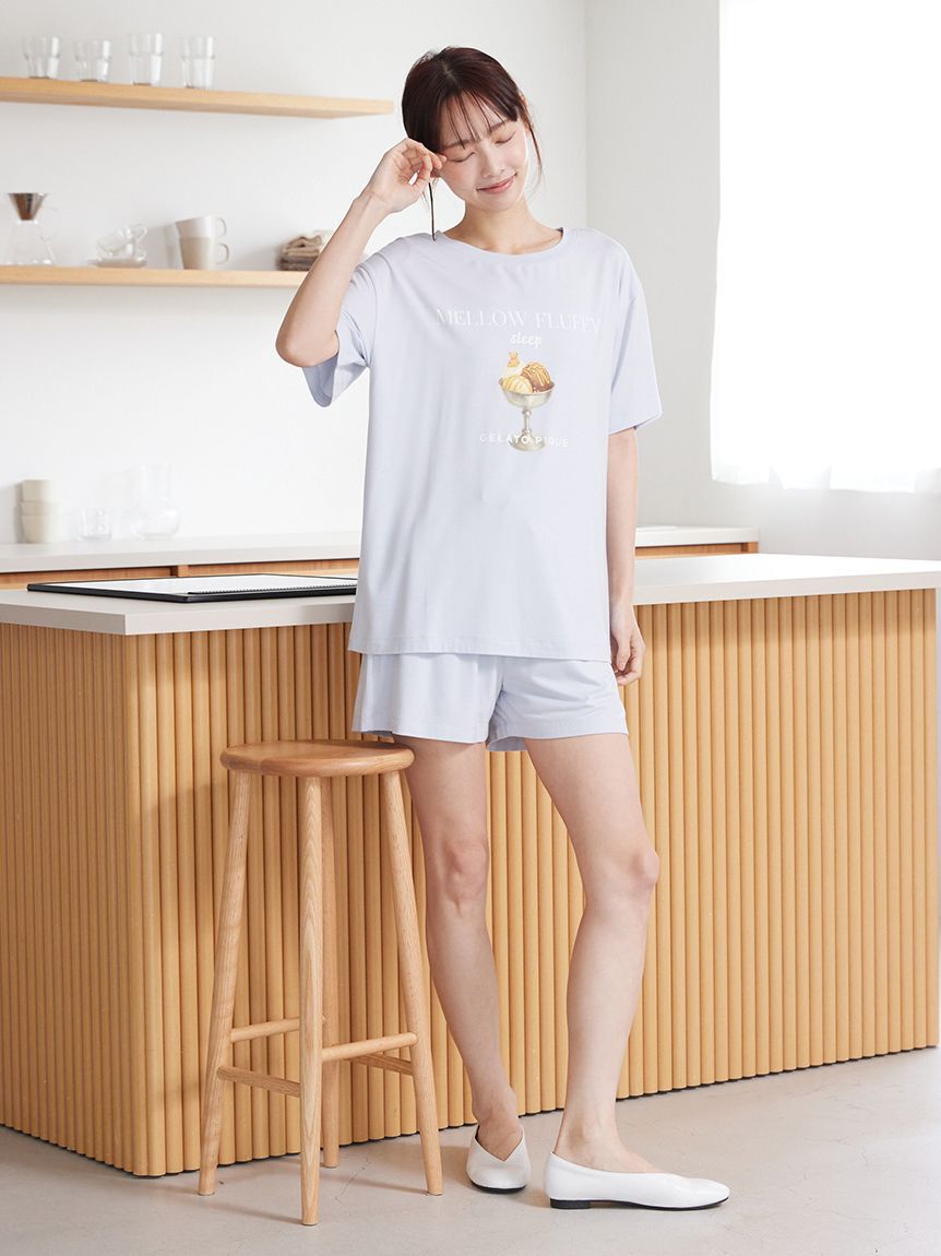 gelato pique「【接触冷感】COOLレーヨンロゴショートパンツ」|ルームウェア|