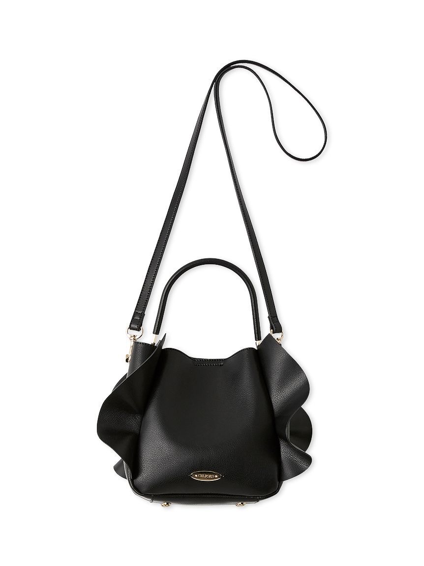 CELFORD「ショルダー付ワンハンドルフリルバッグ」|ハンドバッグ|BLK