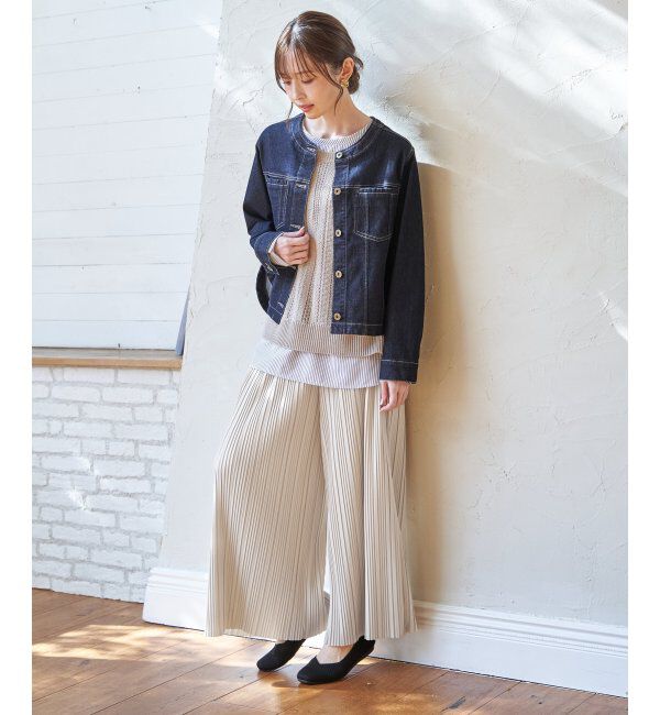 ikka「【雑誌InRed4月号掲載】カットプリーツワイドパンツ【親子コーデ】」|キュロット|