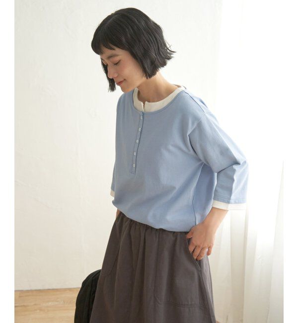 Lbc with Life「ヘンリーネックレイヤー7分袖Tシャツ」|その他|