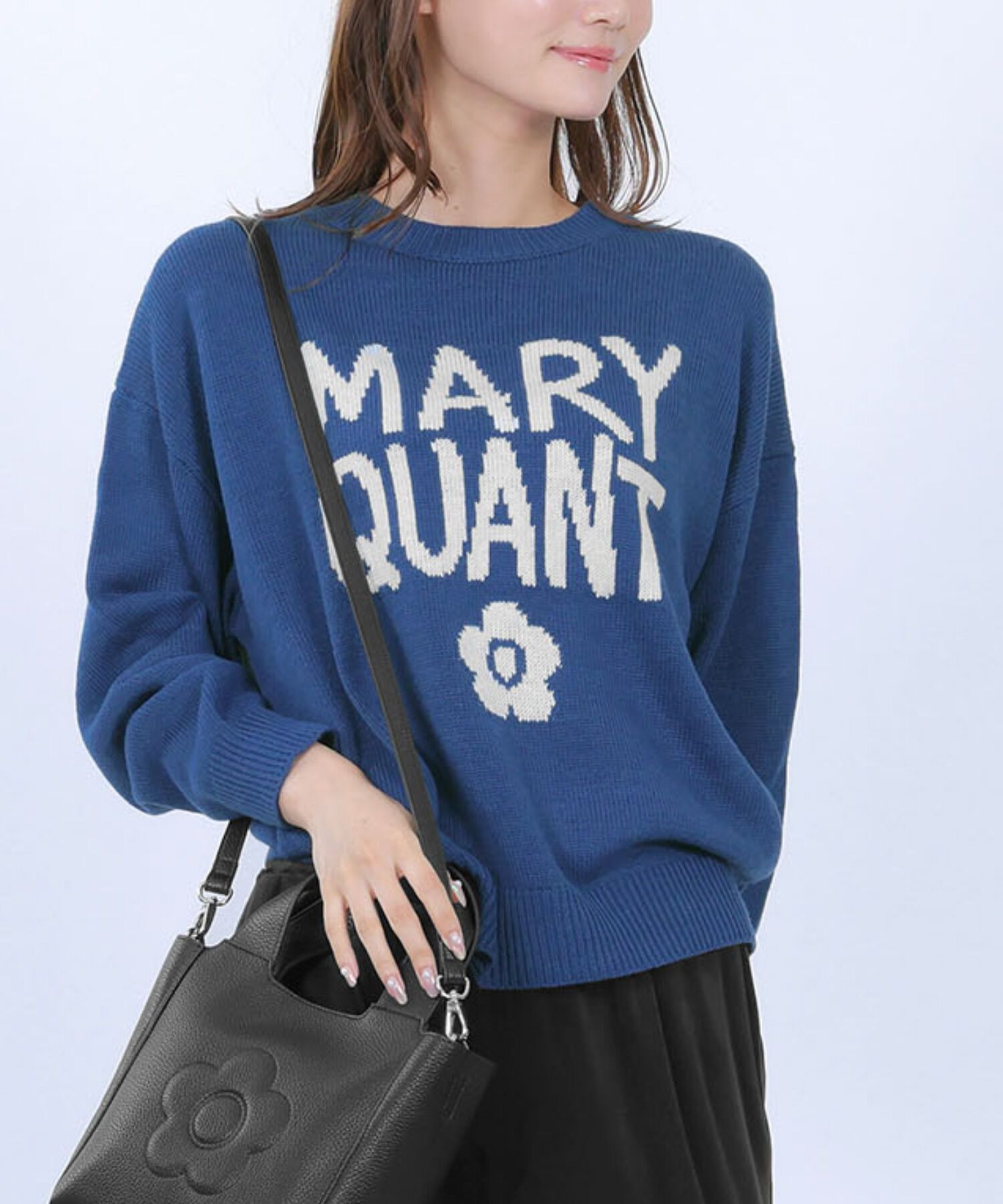 MARY QUANT「ペイントロゴニット プルオーバー」|スウェット・ジャージ|ブルー