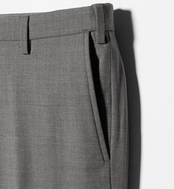 UNITED ARROWS green label relaxing「TW メランジ トロピカル スタンダード スラックス -ウォッシャブル・ストレッチ・ウエストアジャスター-」|スラックス|