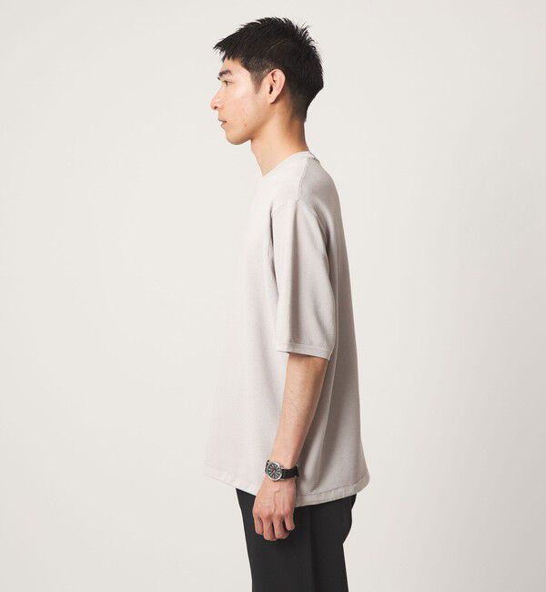 UNITED ARROWS green label relaxing「ガーター ドローコード 半袖 クルーネック ニット -ウォッシャブル・UVカット・遮熱-」|Tシャツ・カットソー|