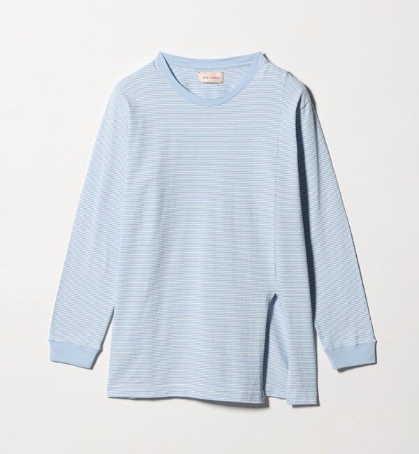 BEAUTY&YOUTH UNITED ARROWS「＜ MEYAME＞ボーダー スリット ロングスリーブ Tシャツ」|Tシャツ・カットソー|LT.BLUE