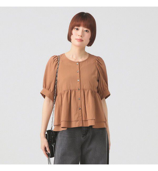 Ray BEAMS 「ティアード 2Way パフ スリーブ ブラウス」|シャツ・ブラウス|BROWN