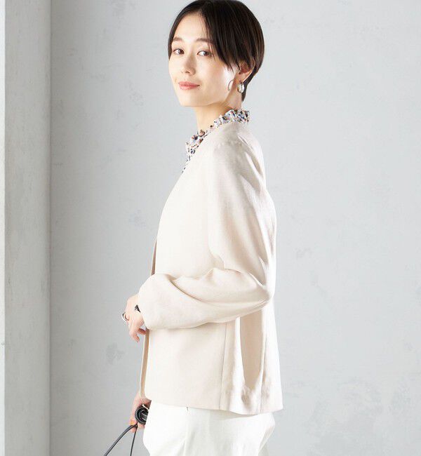 SHIPS for women「〈接触冷感/手洗い可能〉トリアセテート混 ノーラペル ジャケット（セットアップ対応）◇」|その他|