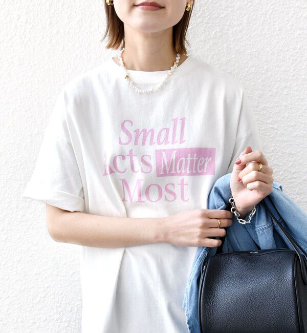 SHIPS for women「《一部追加予約》【SHIPS別注】81BRANCA:ロゴ 5分袖 TEE」|Tシャツ・カットソー|