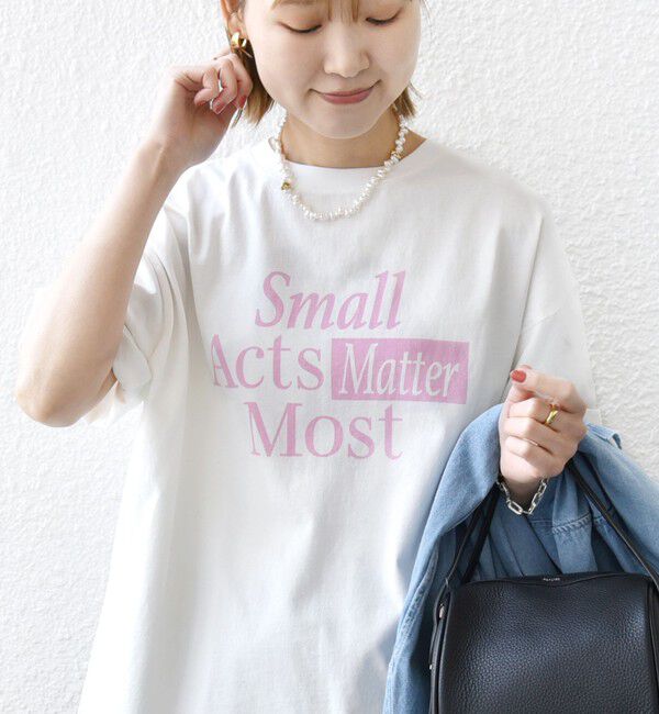 SHIPS for women「《一部追加予約》【SHIPS別注】81BRANCA:ロゴ 5分袖 TEE」|Tシャツ・カットソー|