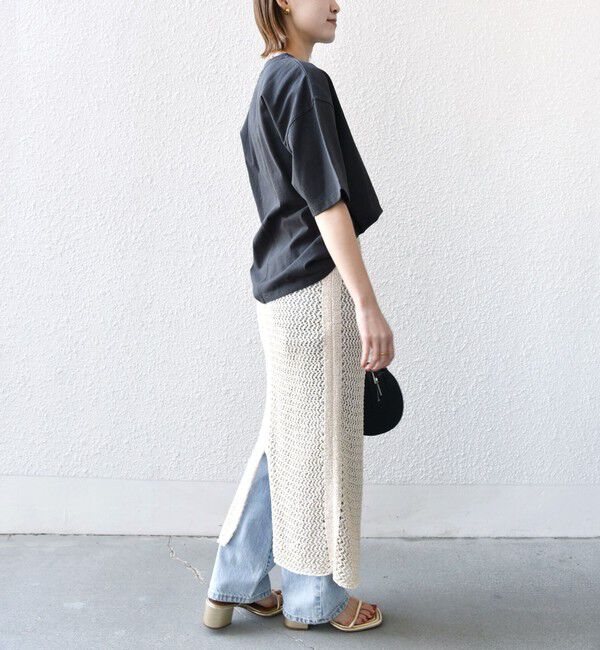 SHIPS for women「《一部追加予約》【SHIPS別注】81BRANCA:ロゴ 5分袖 TEE」|Tシャツ・カットソー|