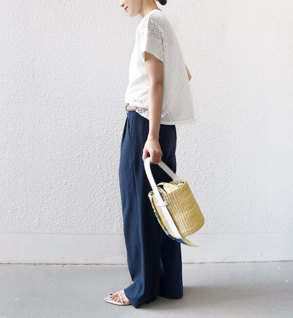 SHIPS for women「《一部追加予約》〈手洗い可能〉アイレット ショート スリーブ プルオーバー」|Tシャツ・カットソー|