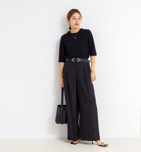 NOLLEY'S「ウォッシャブルクラッシュサテンワイドパンツ」|その他|