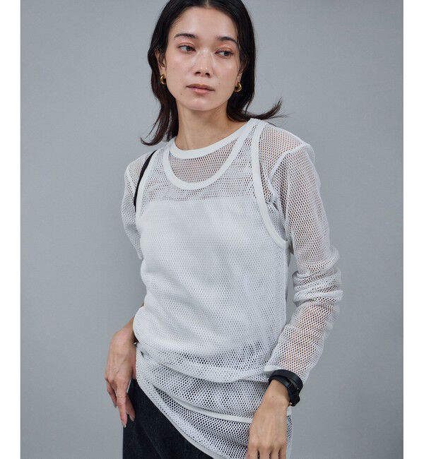 SALON adam et rope'「【IRONING（アイロニング）】mesh tank top」|タンクトップ|