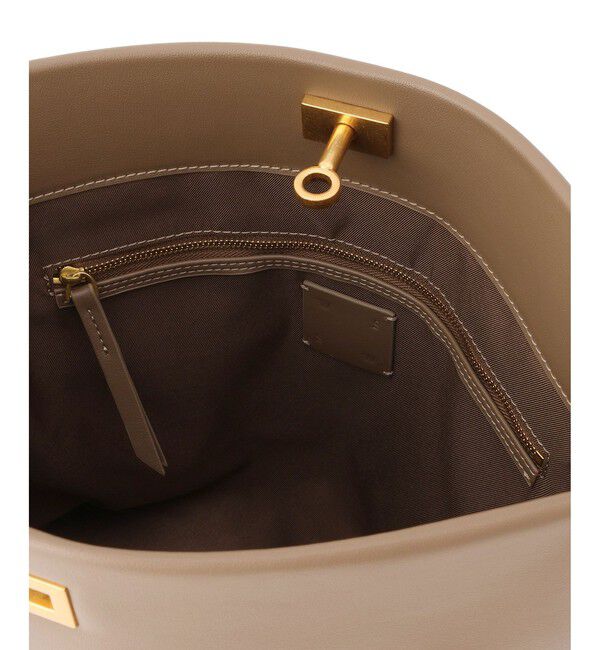 SALON adam et rope'「【WEB限定】【W S（ドゥーブル）】ソフトレザーメタルロックバケットバッグ」|ショルダー・メッセンジャー|