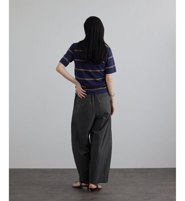SALON adam et rope'「【crinkle crinkle crinkle】row neck border polo」|ポロシャツ|