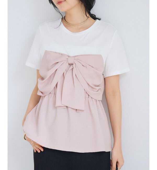 VIS「美easyリネンライクリボンビスチェトップス/イージーケア・接触冷感・セットアップ対応」|Tシャツ・カットソー|