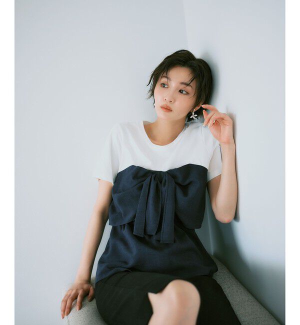 VIS「美easyリネンライクリボンビスチェトップス/イージーケア・接触冷感・セットアップ対応」|Tシャツ・カットソー|