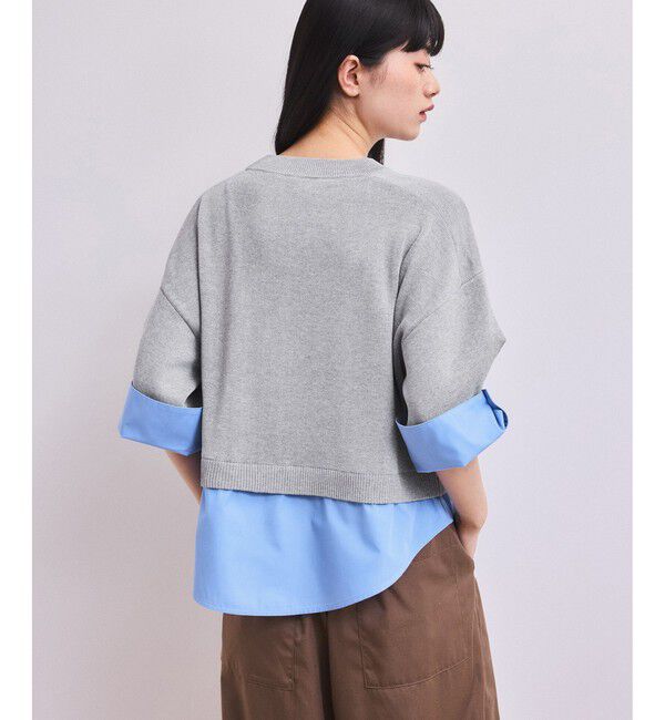 ADAM ET ROPE'「【WEB限定】シャツコンビニットプルオーバー」|シャツ・ブラウス|