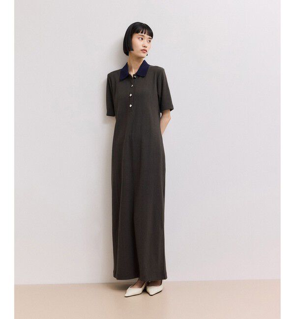 ADAM ET ROPE'「【WEB限定】ハーフスリーブポロシャツワンピース」|ワンピース|
