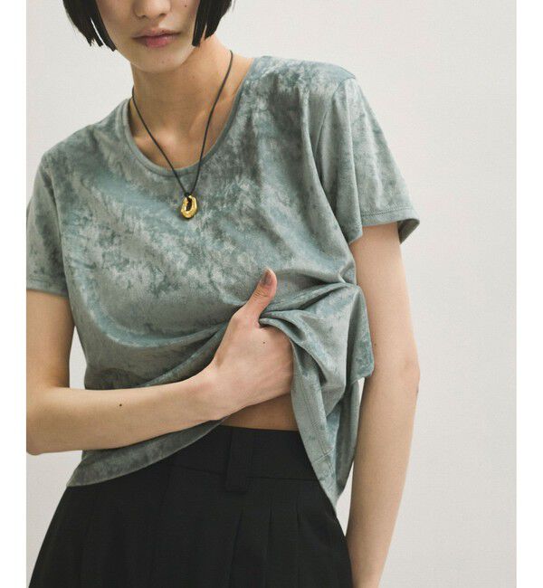 ADAM ET ROPE'「クラッシュベロアTEE」|Tシャツ・カットソー|ブルー系(47)