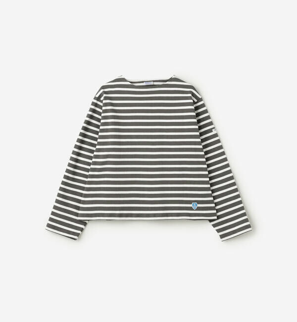 ORCIVAL「ORCIVAL | コットンロード クルーネック ワイドフレンチバスクTシャツ WOMEN」|Tシャツ・カットソー|GREY系1