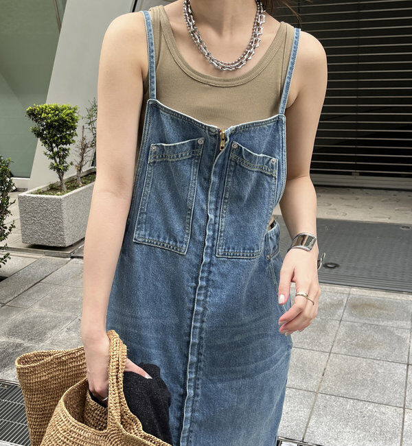  「【新色追加】リブタンク」|Tシャツ・カットソー|ベージュ
