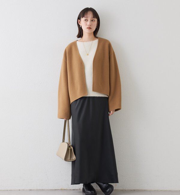  「【上品見え】ウールリバーショートコート」|その他|