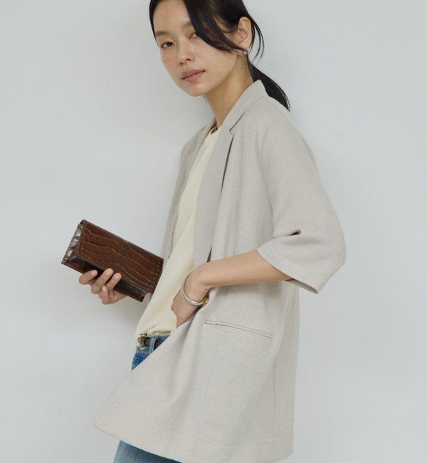  「【2サイズ展開】【新色を加えて今年も登場！】ハーフスリーブジャケット」|テーラードジャケット|