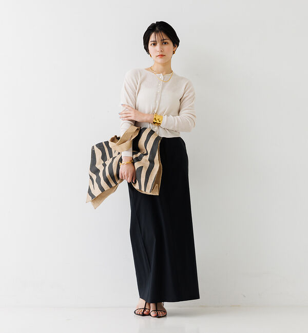 Rouge vif「布帛コンビシアーリブカーディガン」|カーディガン|