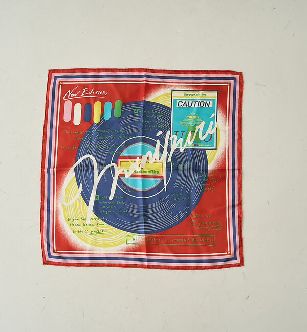 Rouge vif「【manipuri/マニプリ】レコード柄シルクスカーフ 65&times;65」|バンダナ・スカーフ|