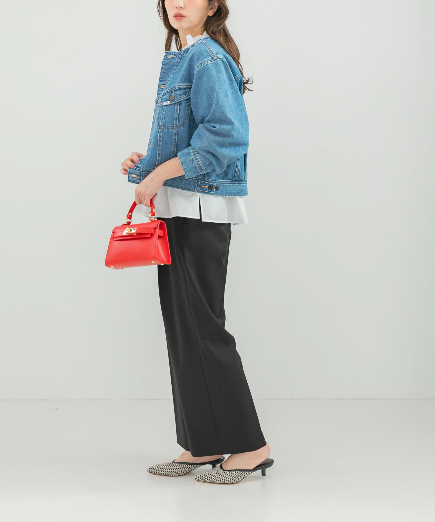 URBAN RESEARCH ROSSO「『別注』Lee101&times;ROSSO　NOCOLLAR SHORT JACKET」|デニムジャケット|