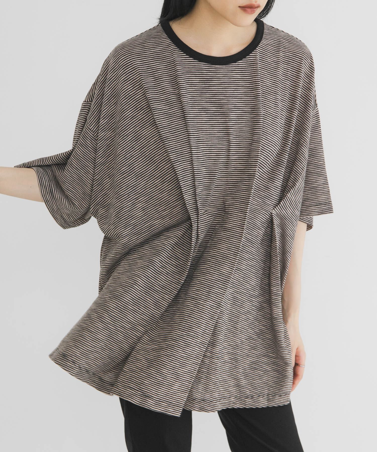  「ランダムタックボーダーTEE」|Tシャツ・カットソー|