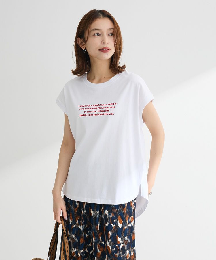 Green Parks「・swing by フレンチスリーブ刺繍TEE」|Tシャツ・カットソー|