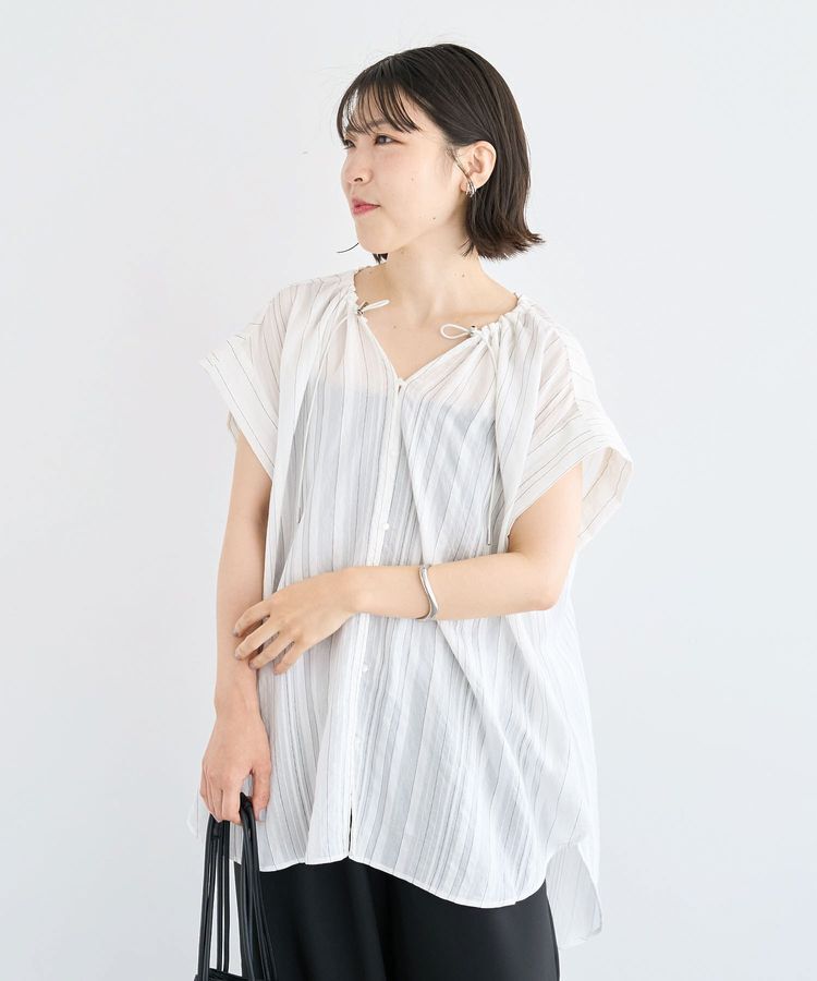 Green Parks「ドロストネックフレンチスリーブブラウス」|シャツ・ブラウス|