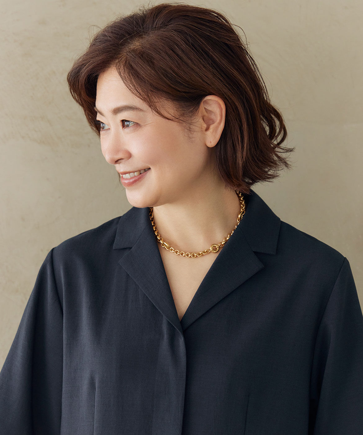 INED「《大きいサイズ》テーラードカラーワンピース《三尋木奈保コラボ》」|ワンピース|
