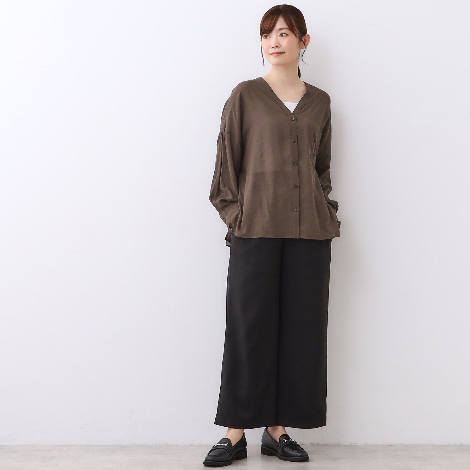 Reflect「【体型カバー】シャツ風カーディガン」|シャツ・ブラウス|