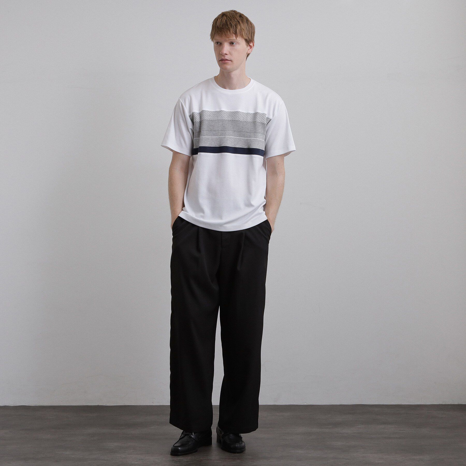 tk.TAKEO KIKUCHI「パネルニット切替カットソー」|Tシャツ・カットソー|