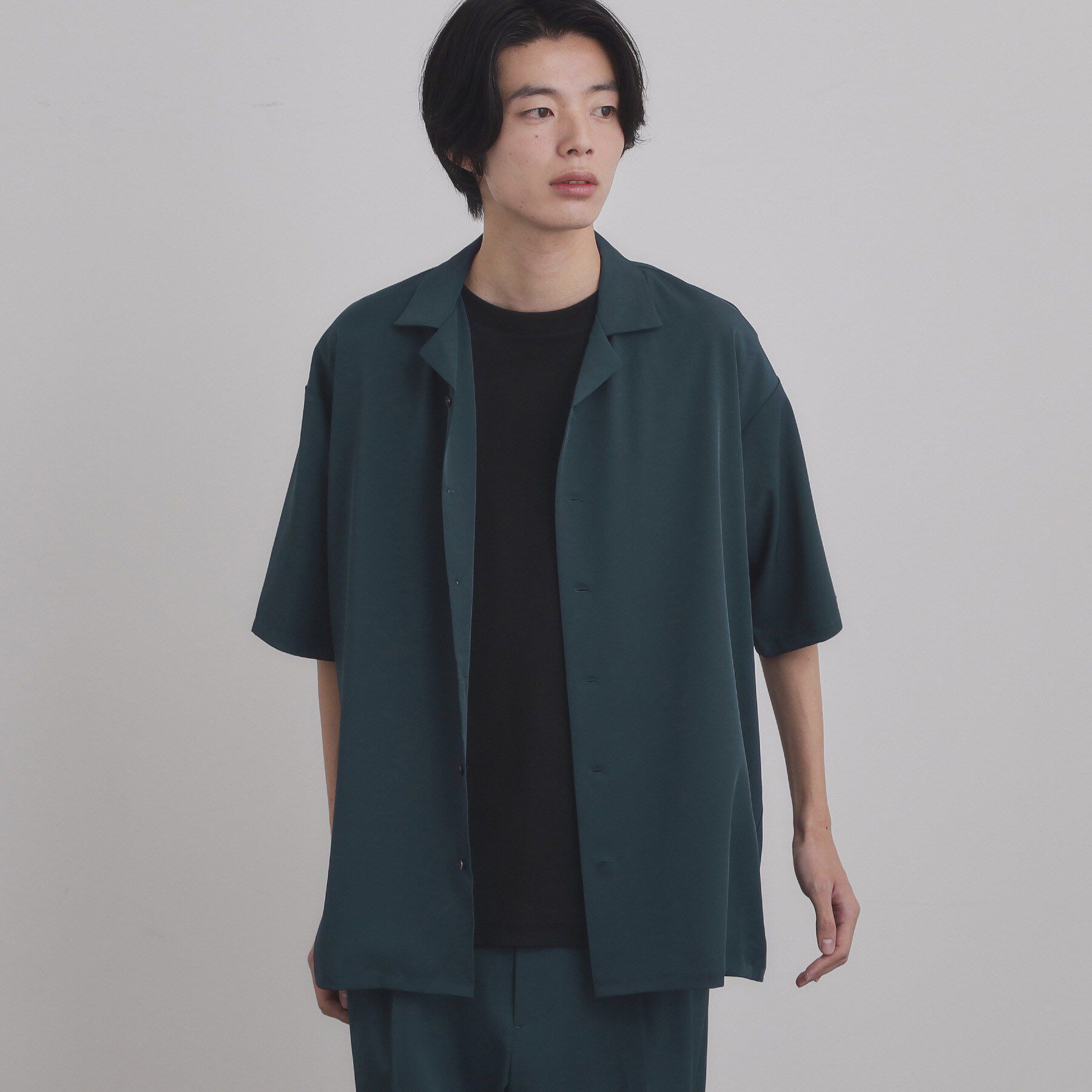 tk.TAKEO KIKUCHI「【上下2点セットアップ】トロミシャツセットアップ／接触冷感／ストレッチ／洗える」|シャツ・ブラウス|