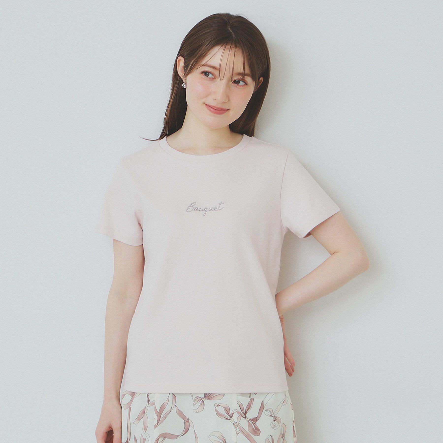index「ワンポイントロゴ刺繍Tシャツ【UV／接触冷感／洗濯機洗い可】」|Tシャツ・カットソー|