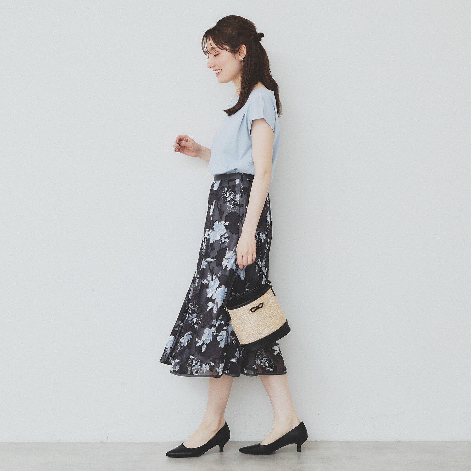 index「《6色展開／XS-3サイズ》キーネックビジュートップス【UV／接触冷感／洗濯機洗い可】」|Tシャツ・カットソー|