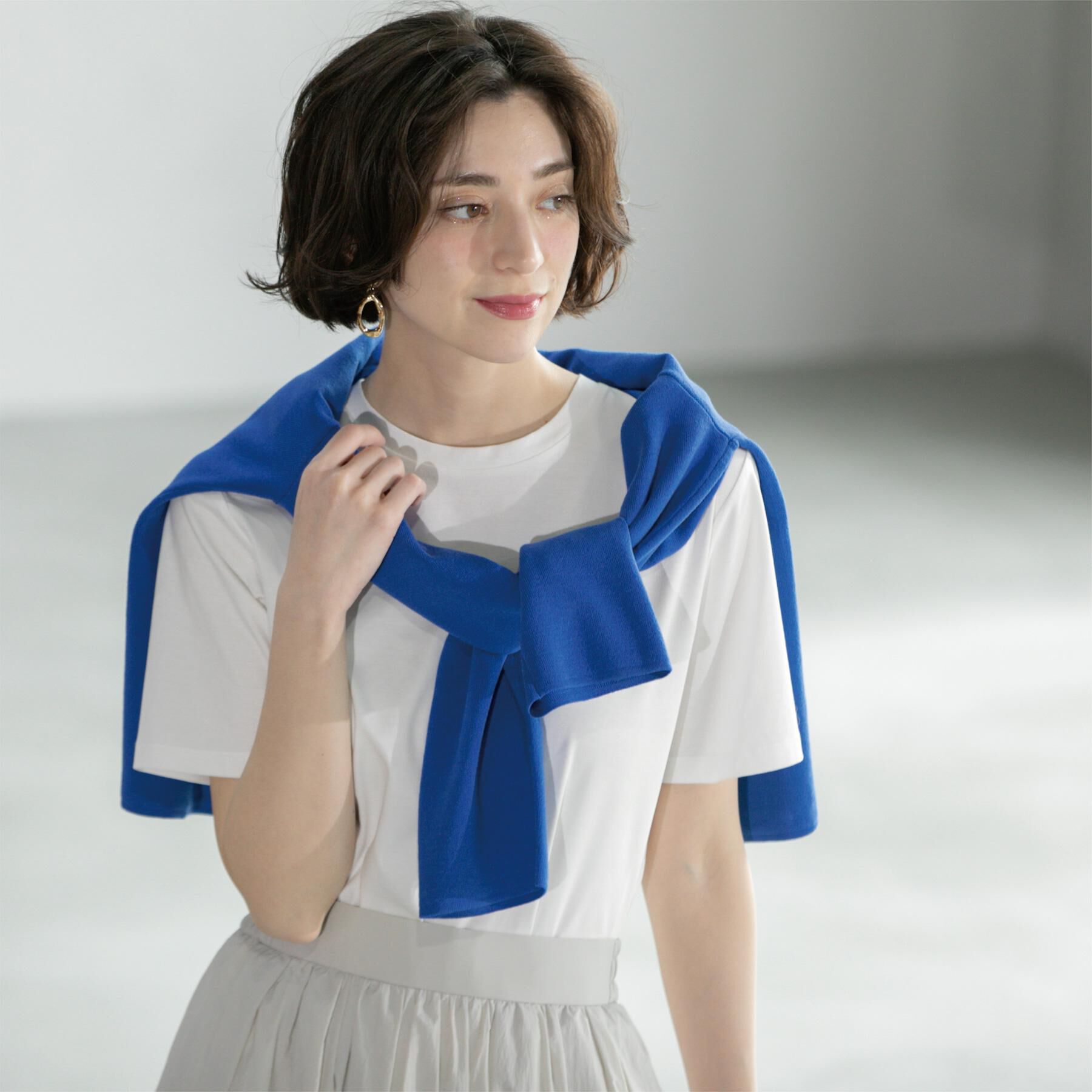 OPAQUE.CLIP「《5色展開／SS-LLサイズ》ベーシックTシャツ【UV／接触冷感／洗濯機洗い可】」|Tシャツ・カットソー|